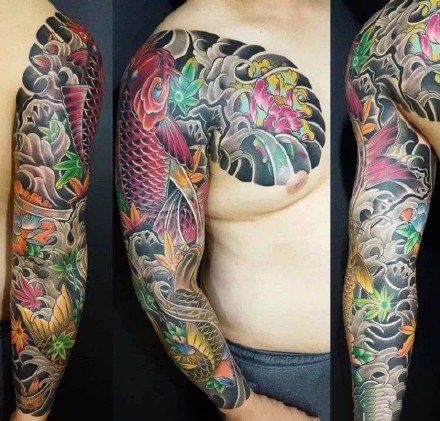 传统花臂纹身 9张传统风格的花臂纹身作品欣赏