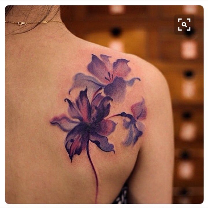 植物纹身图案-10张身体各个部位彩绘纹身风格花朵纹身图案