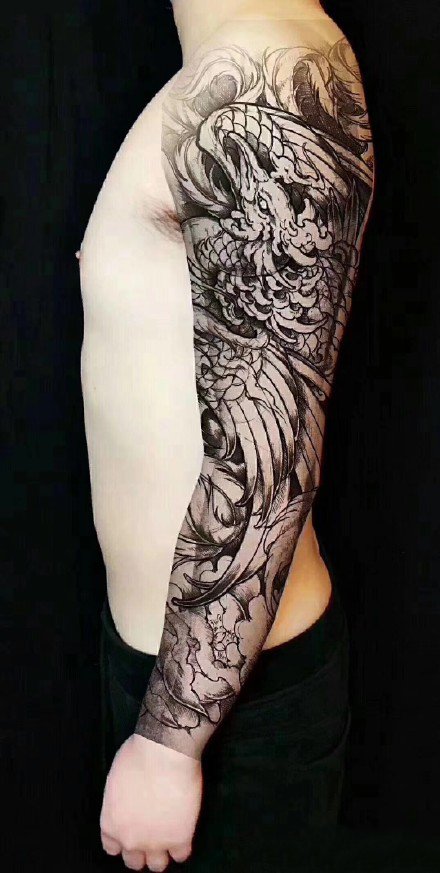 大黑花臂纹身--一组7张精品大黑花手臂纹身图案