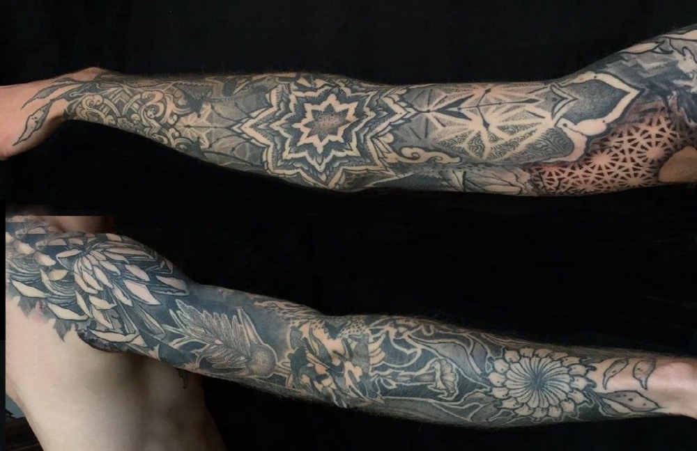 梵花纹身 男生手臂上梵花纹身欧美花臂纹身图片