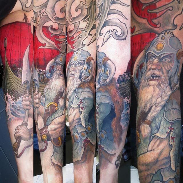 多款彩绘水彩素描创意经典霸气花臂纹身图案