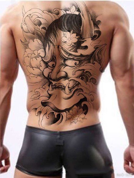男性背部的霸气大满背纹身作品效果图