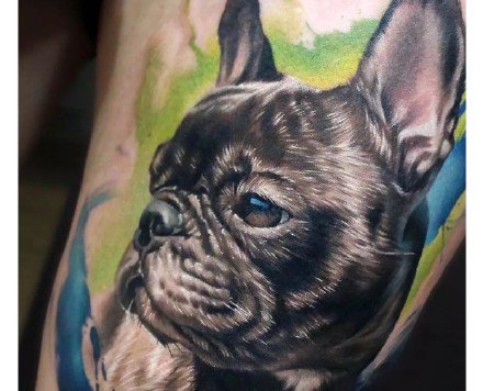 一组适合爱狗人士的宠物狗的纹身图案作品